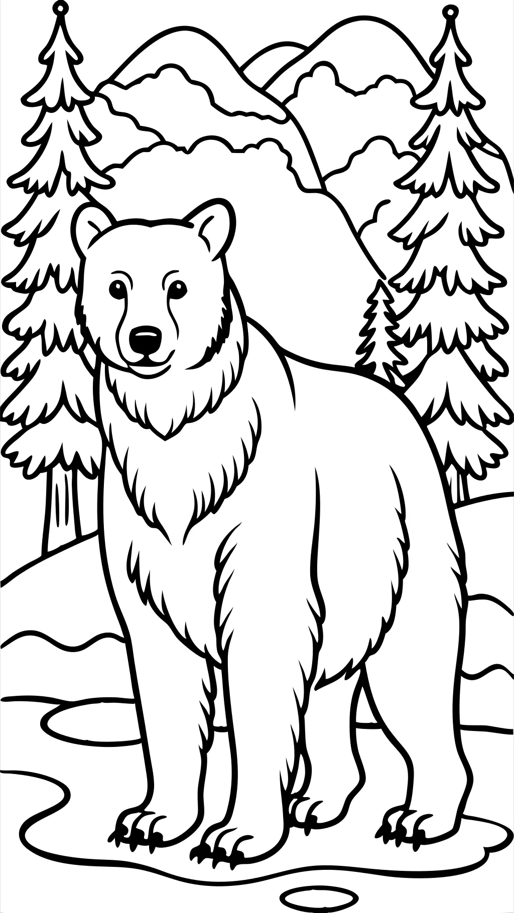 realistic bear coloring pages